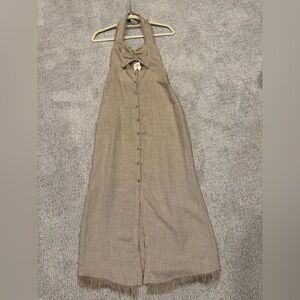 Nanushka Halter Neck Button-Down Maxi Dress Linen Size Small